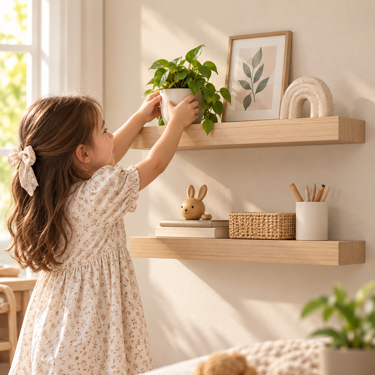 Black 16.5" Floating Shelves – Set of 2