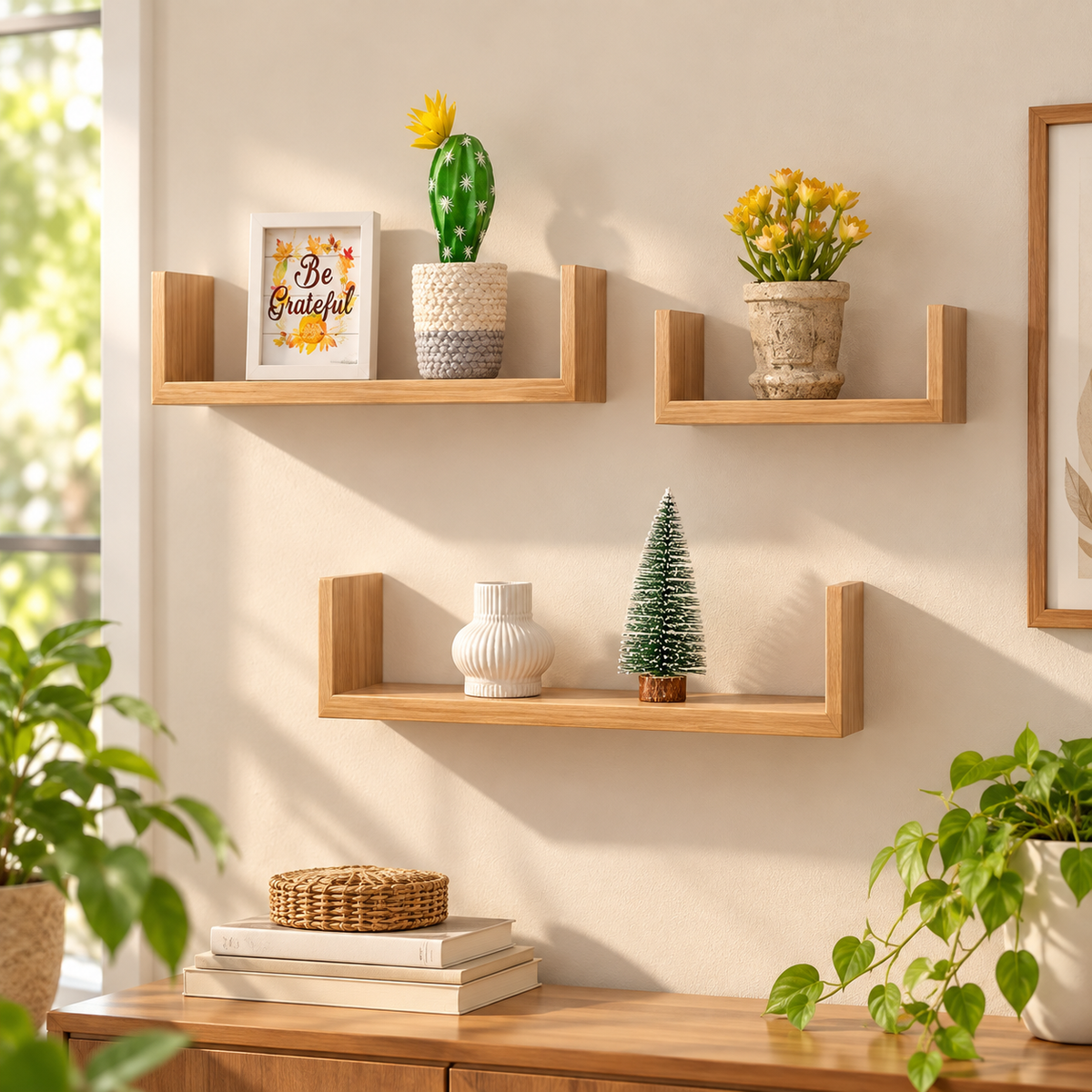 3-Piece U-Shaped Floating Shelves
