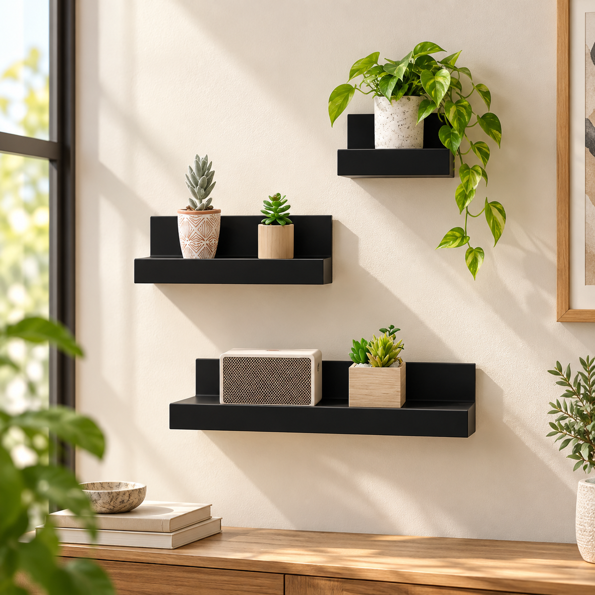 3-Piece Wood Floating Shelf Set
