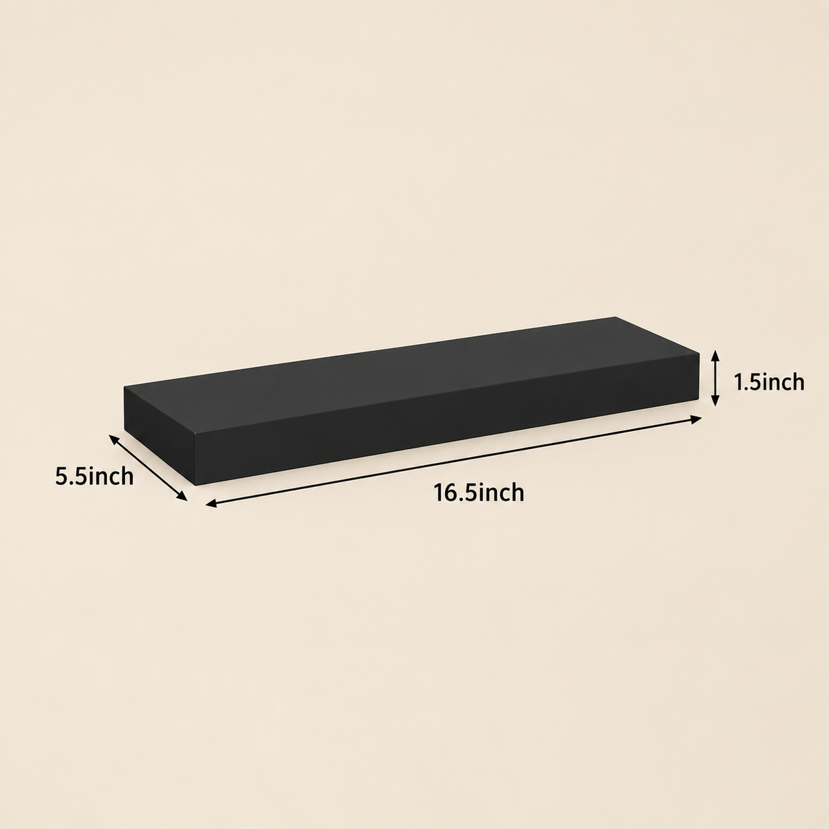 Black 16.5" Floating Shelves – Set of 2